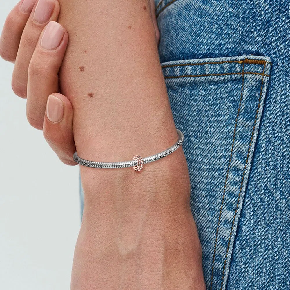 KEQ Breloque à clip en argent sterling 925 avec zircone cubique 5A pour bracelet et collier - Cadeau de Noël, fête des mères pour femme