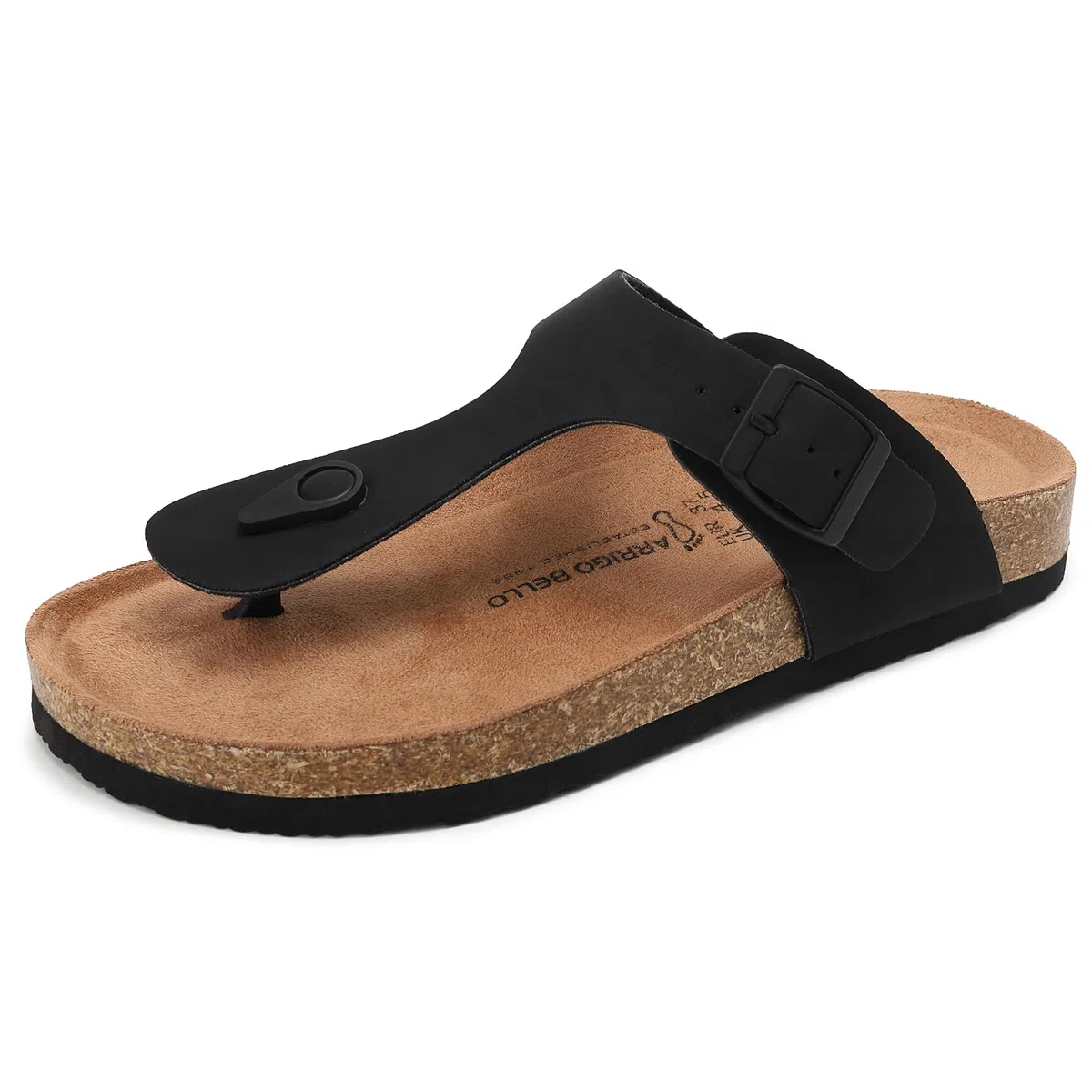ARRIGO BELLO Tongs pour Homme Femme Cuir et Liège Sandales d'Été avec Orthèse de Soutien Sandales Plage Loisir Antidérapant Été Confortable Chaussons EU 36-46