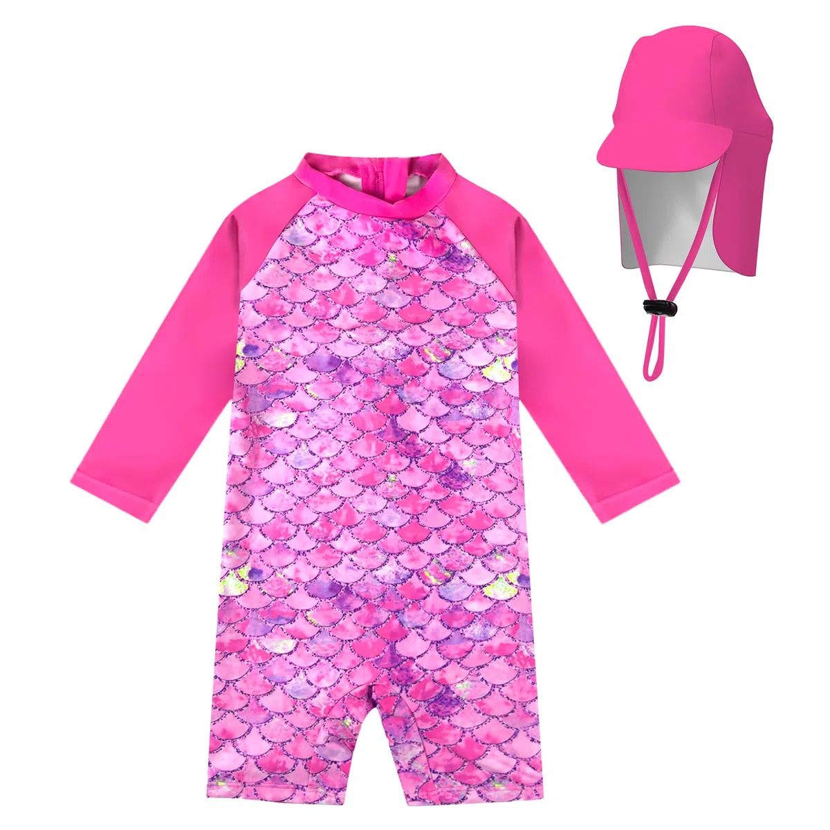 weVSwe Maillot de bain anti-UV pour bébé avec chapeau de soleil, UPF 50+, fermeture éclair, une pièce, pour enfants de 0 à 3 ans