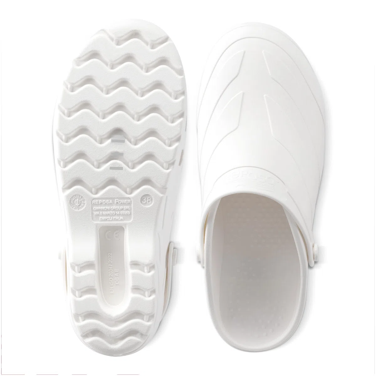 REPOSA Power - Sabot Femme et Homme Confortable, Léger et Antichoc en Caoutchouc, Sabots Chaussures de Travail Infirmiere Anatomiques avec Trous Latéraux - Sabots Femme Medical et Autres Secteurs