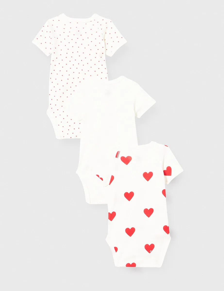 Petit Bateau Baby Short Sleeve Newborn Body (Pack of 3)