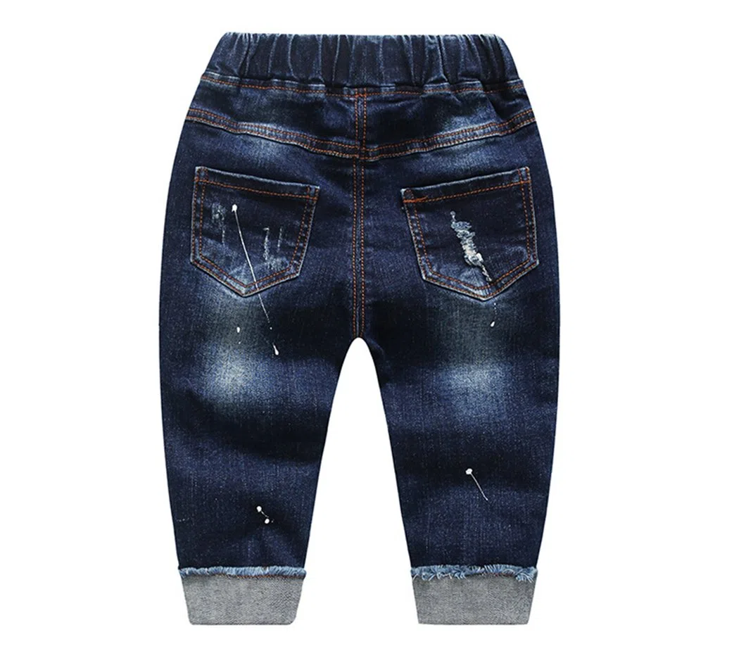 KIDSCOOL SPACE Jeans Bébé Fille Garçon,Petit Pantalon Denim Déchiré Taille Élastique pour Enfant