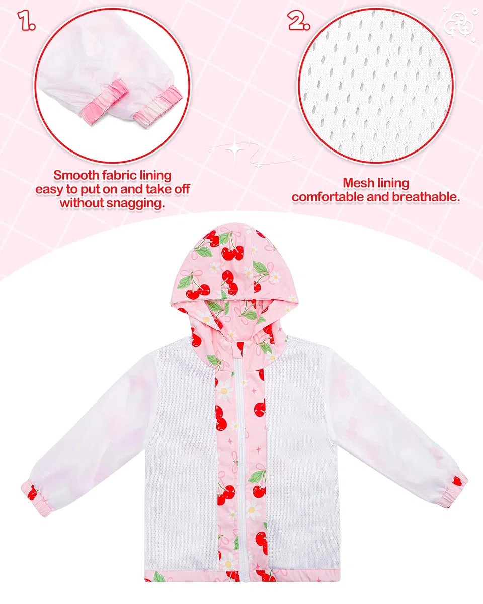 LACOFIA Veste Imperméable Fille Veste Coupe Vent Respirant à Capuche Blouson de Pluie Léger pour Enfant 3~12 ans