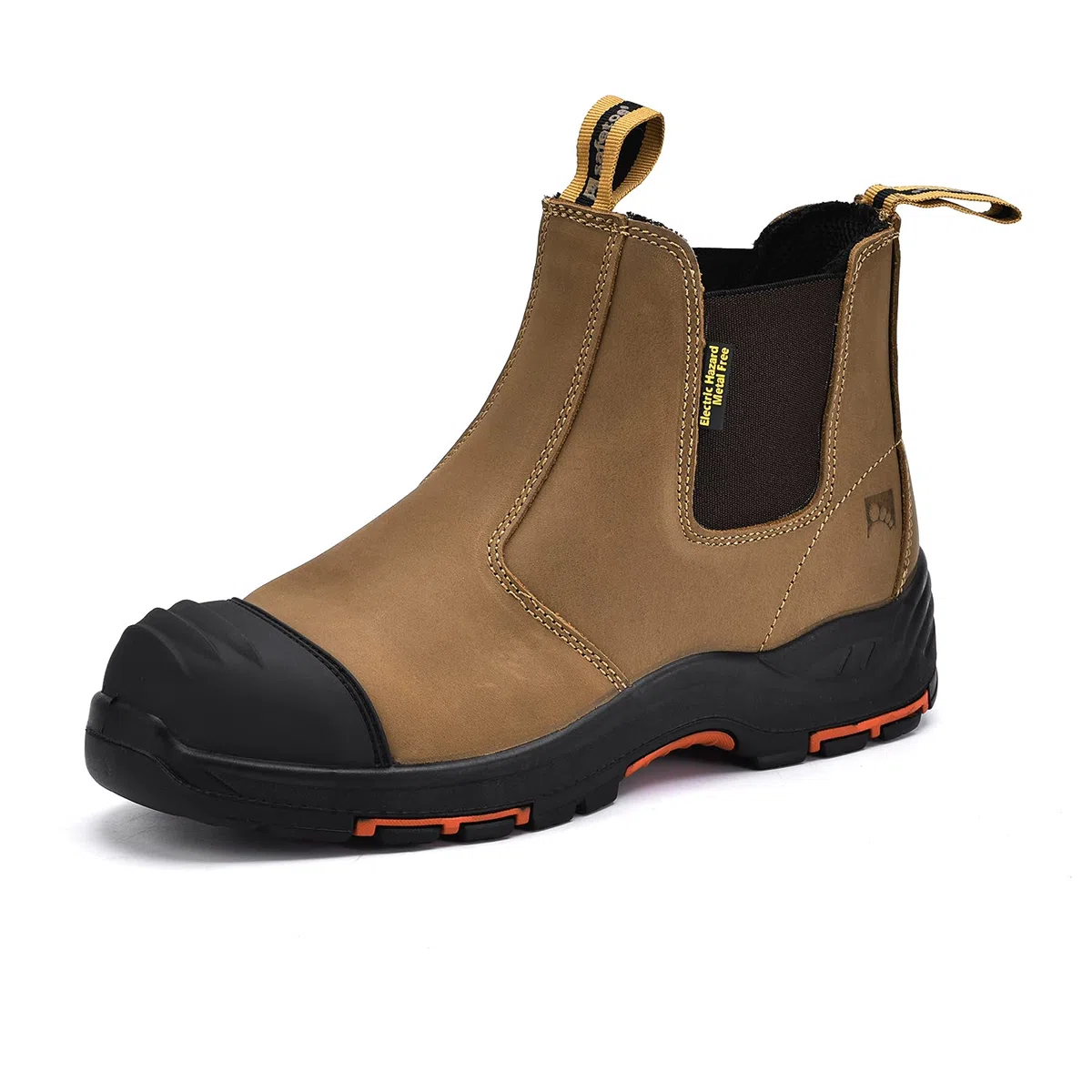 SAFEYEAR Bottes de travail S3 M-8025NB pour homme et femme, en cuir imperméable et respirant, semelles intérieures légères et confortables, coutures composites SB et plaque anti-pénétration