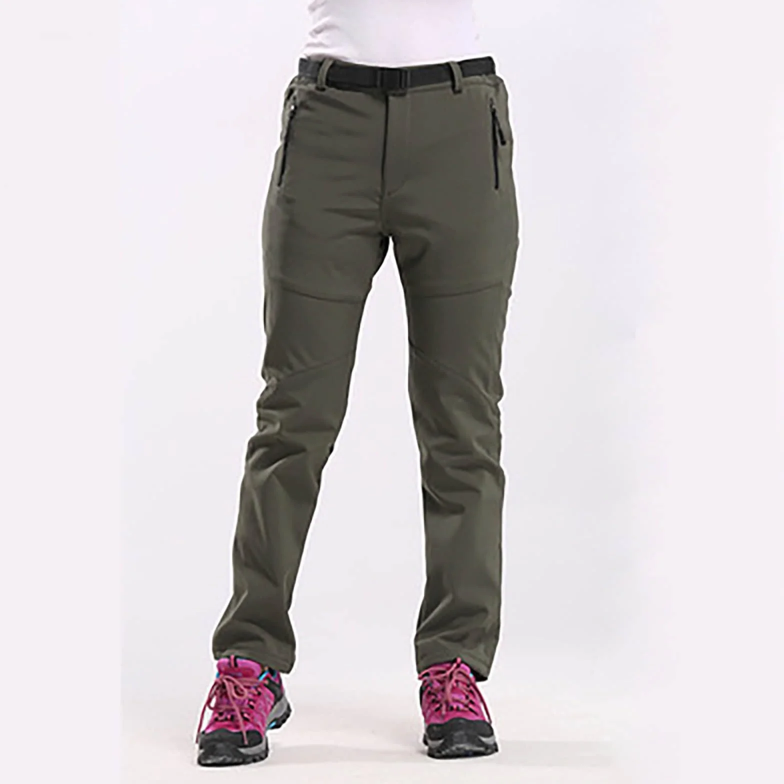 Generisch Pantalon de randonnée pour femme - Imperméable - Pantalon thermique doublé - Grandes tailles - Pantalon softshell chaud - Pantalon de ski - Pantalon de snowboard - Pantalon de neige