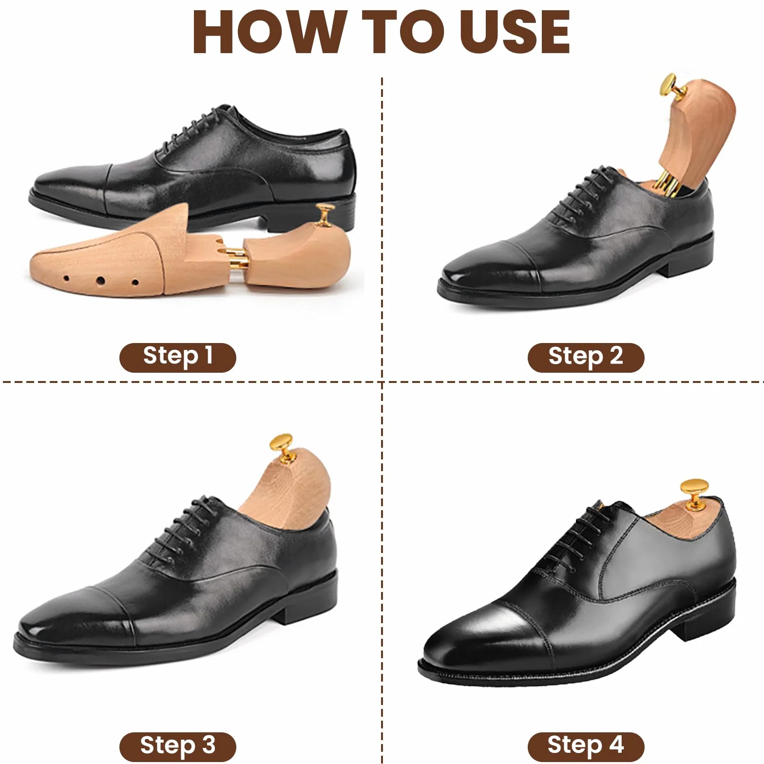 Zorplex Embauchoirs en bois de pin pour hommes et femmes – Maintien de la forme et protection des chaussures – Prolongent la durée de vie – Design élégant – 1 paire d’embauchoirs haut de gamme