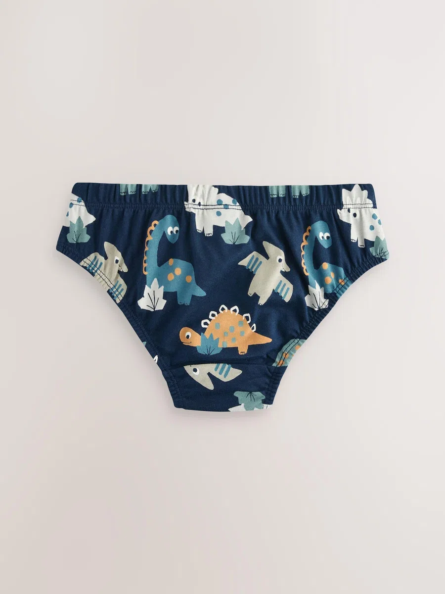 NEXT Garçon Culotte imprimée 100% Coton, Lot de 5 Blue Dinosaur 5 Ans-6 Ans