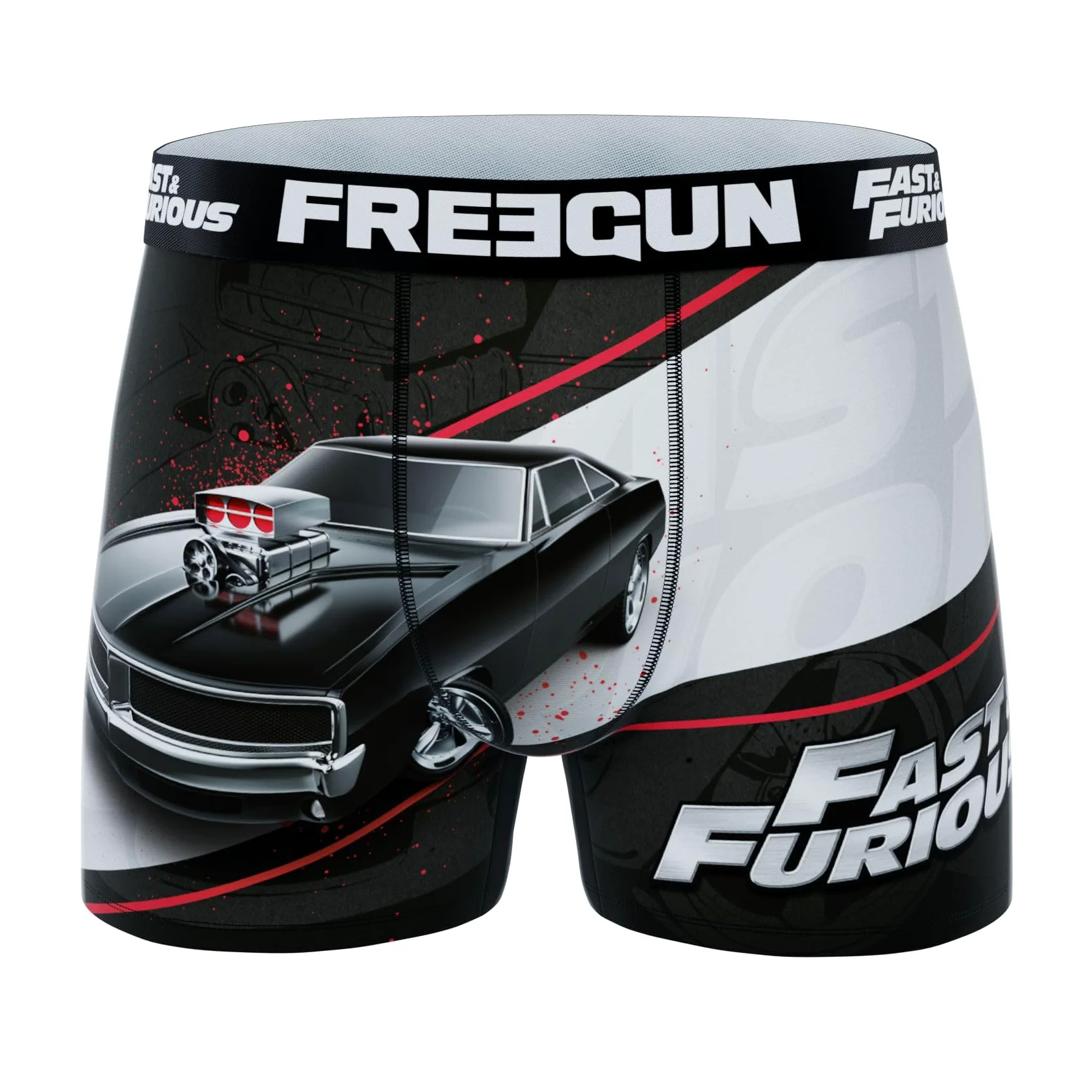 FREEGUN Boxer Homme Fast and Furious, Caleçon Homme Racing, Original et Doux (Lot de 4)