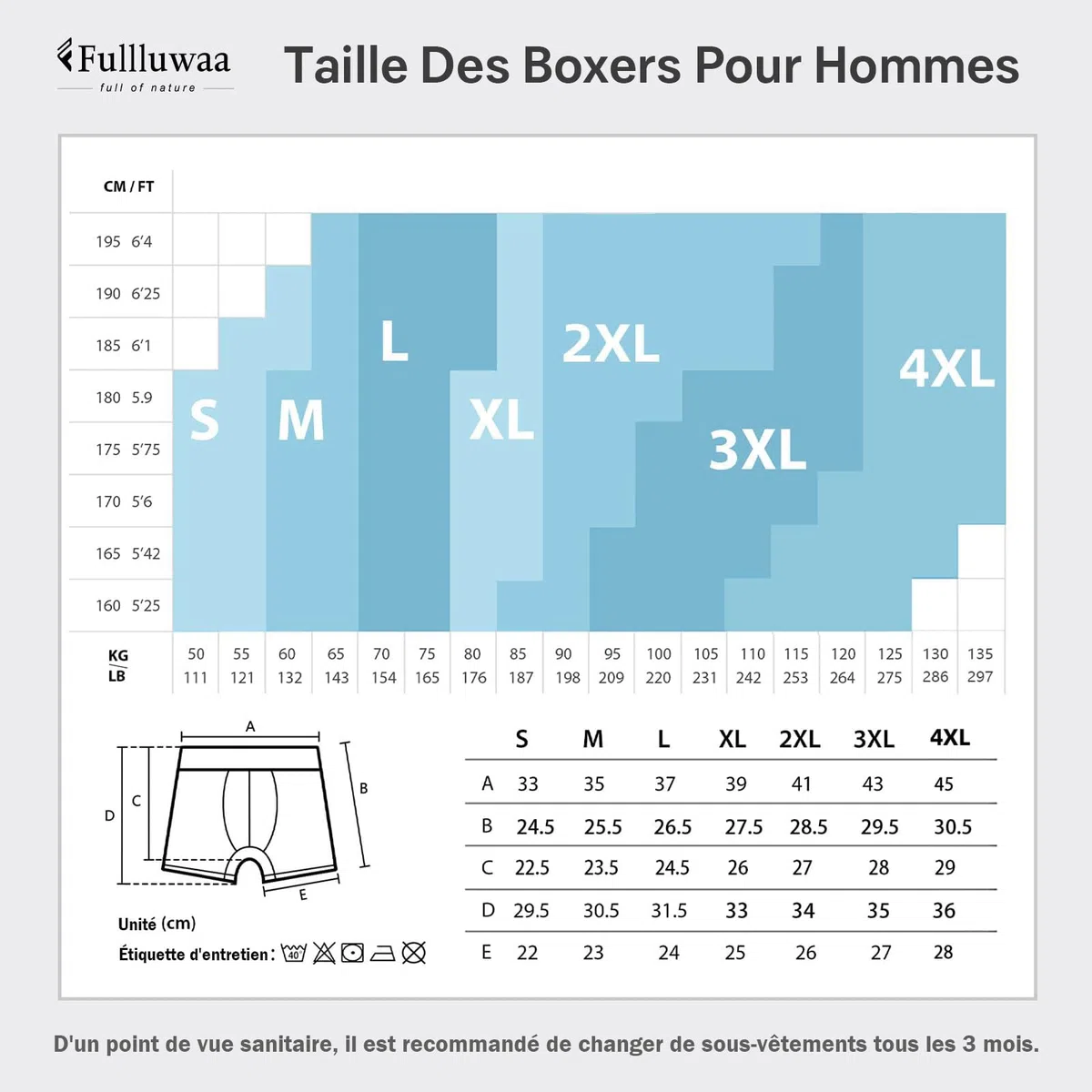 Fullluwaa Boxer Homme Calecon Homme Lot de 8 Confortable et Doux Caleçon Coton Ceinture Élastique