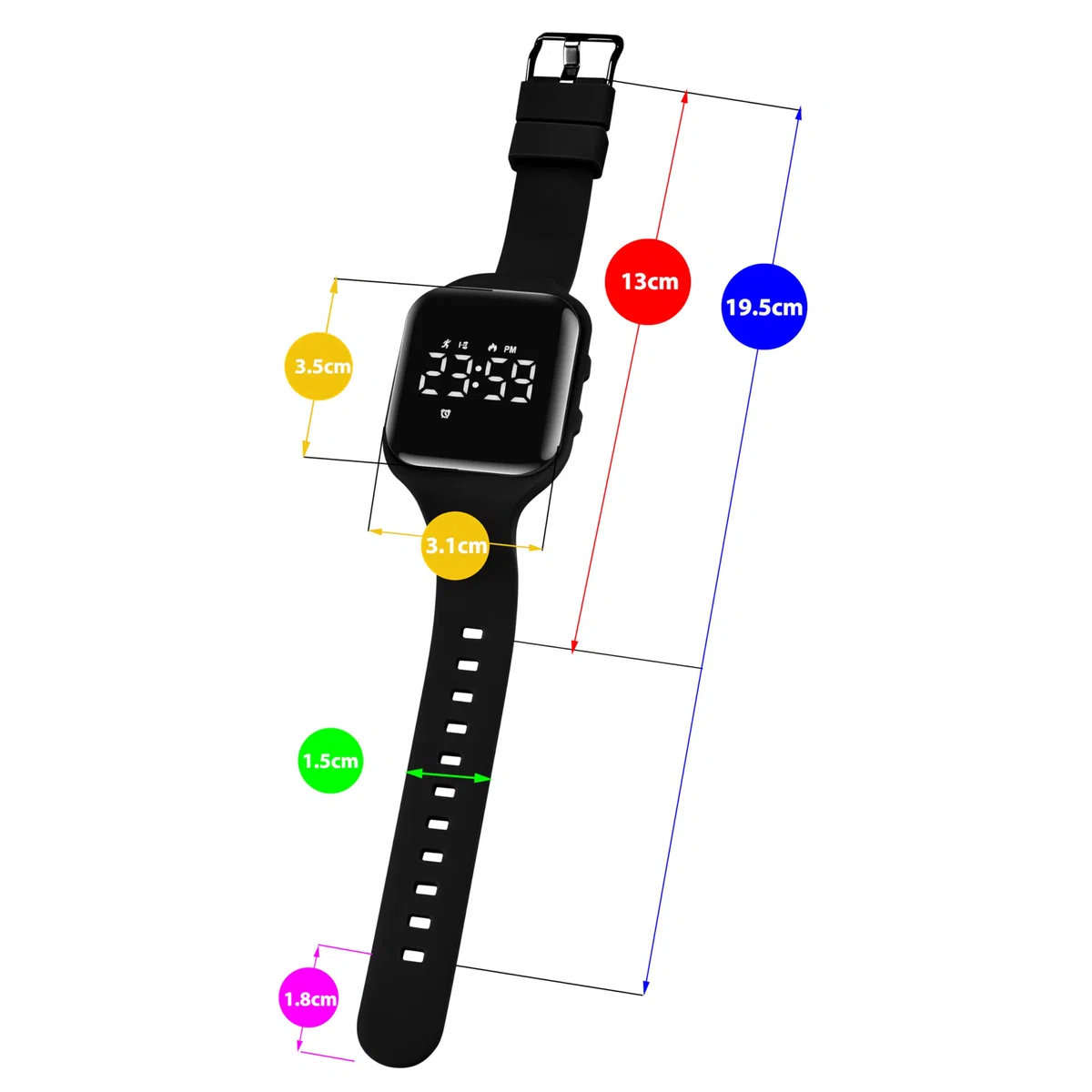 aswan watch Montre Digitale Enfant avec Chronomètre, Eclairage, Alarme, Date,Podomètres Marche Non Connecté-Montres Sport pour Fille Garcon avec Bracelet en Silicone