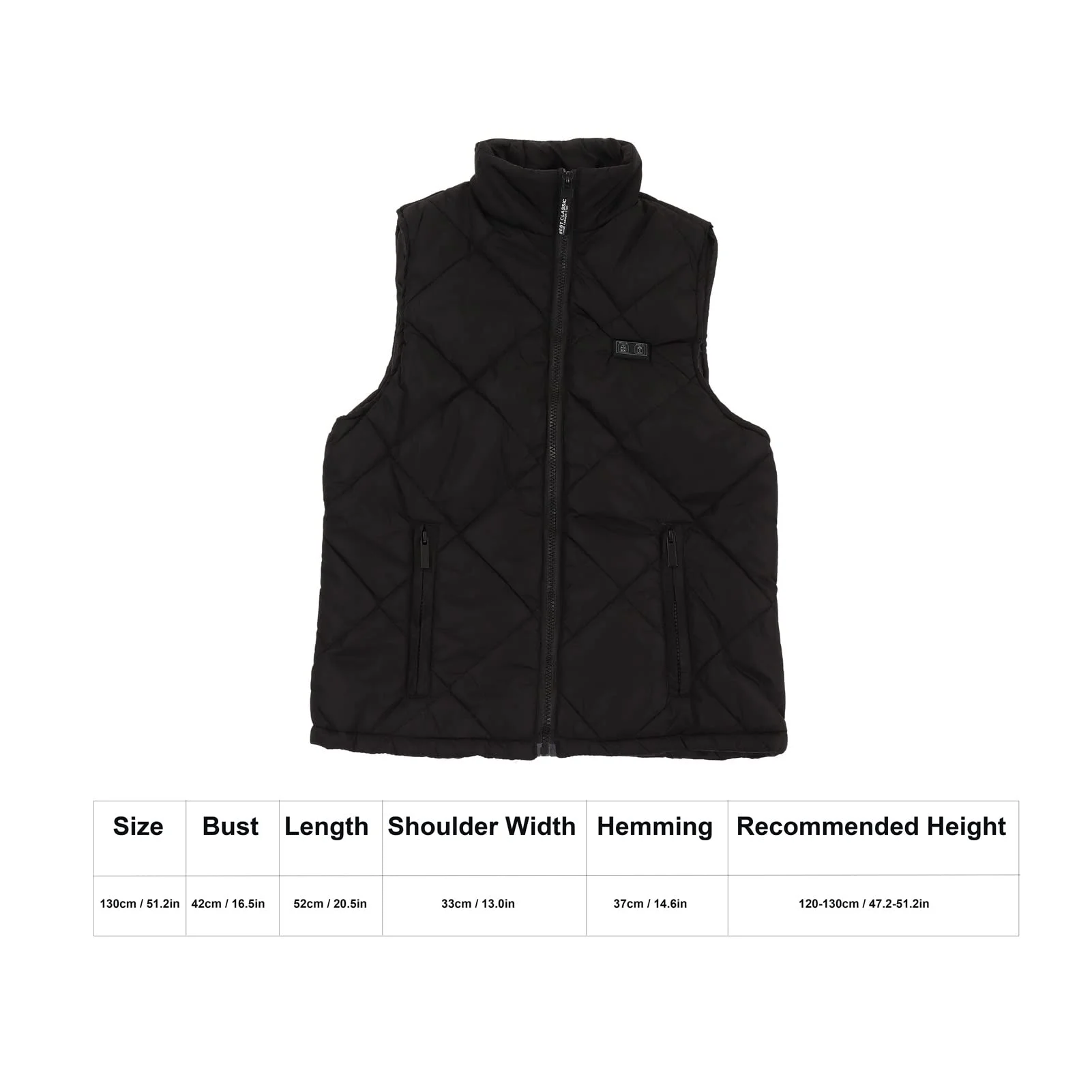 RiToEasysports Enfants Gilet Chauffant Enfants 13 Zones Gilet Chauffant USB Veste Chauffante Électrique pour Garçons Filles Activités De Plein Air Maison Loisirs Noir