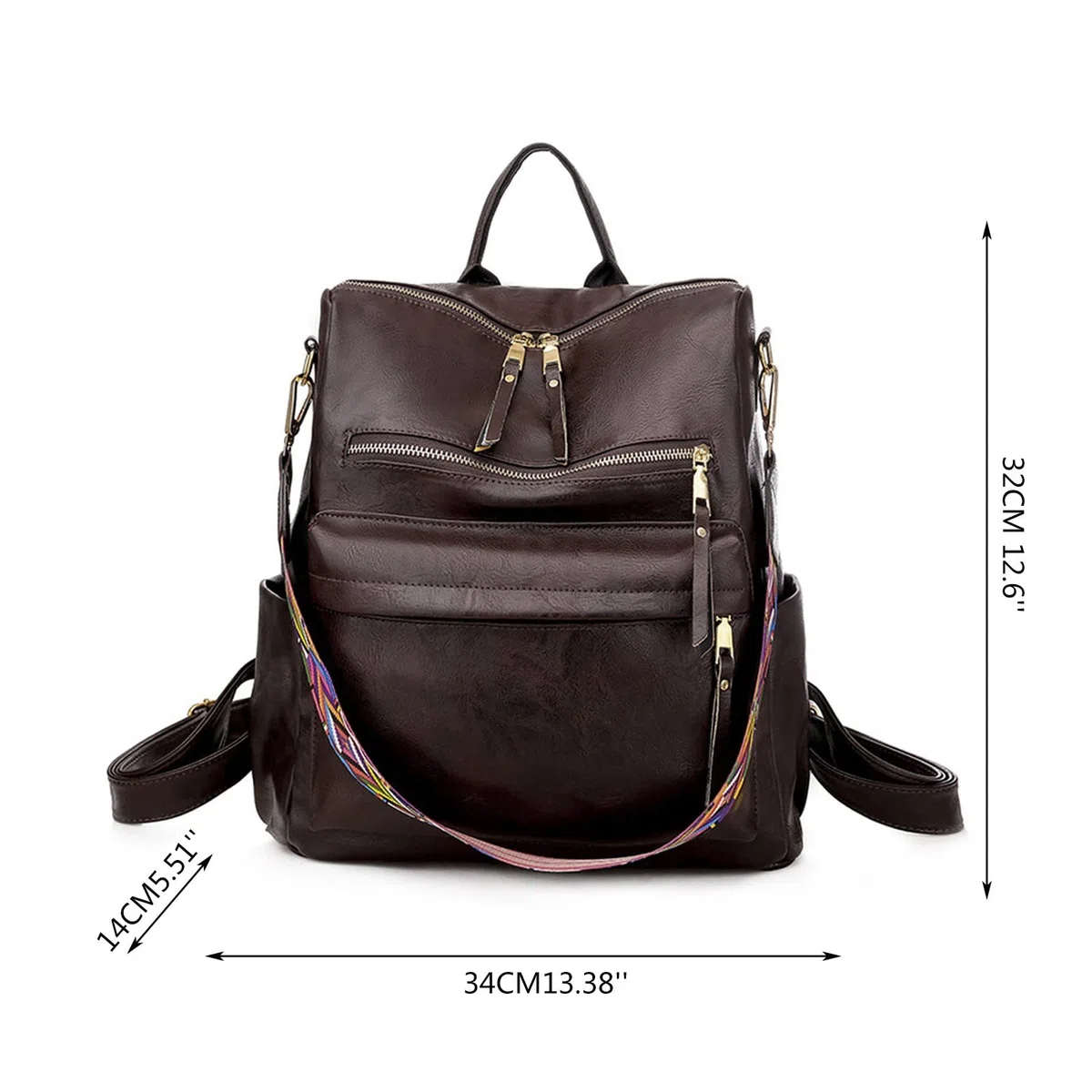 Sac à dos tendance en cuir pour femme - Grand sac à dos de designer pour voyage - Sacs à bandoulière tendance pour femme - Sac à dos messager en cuir, bleu marine, taille unique