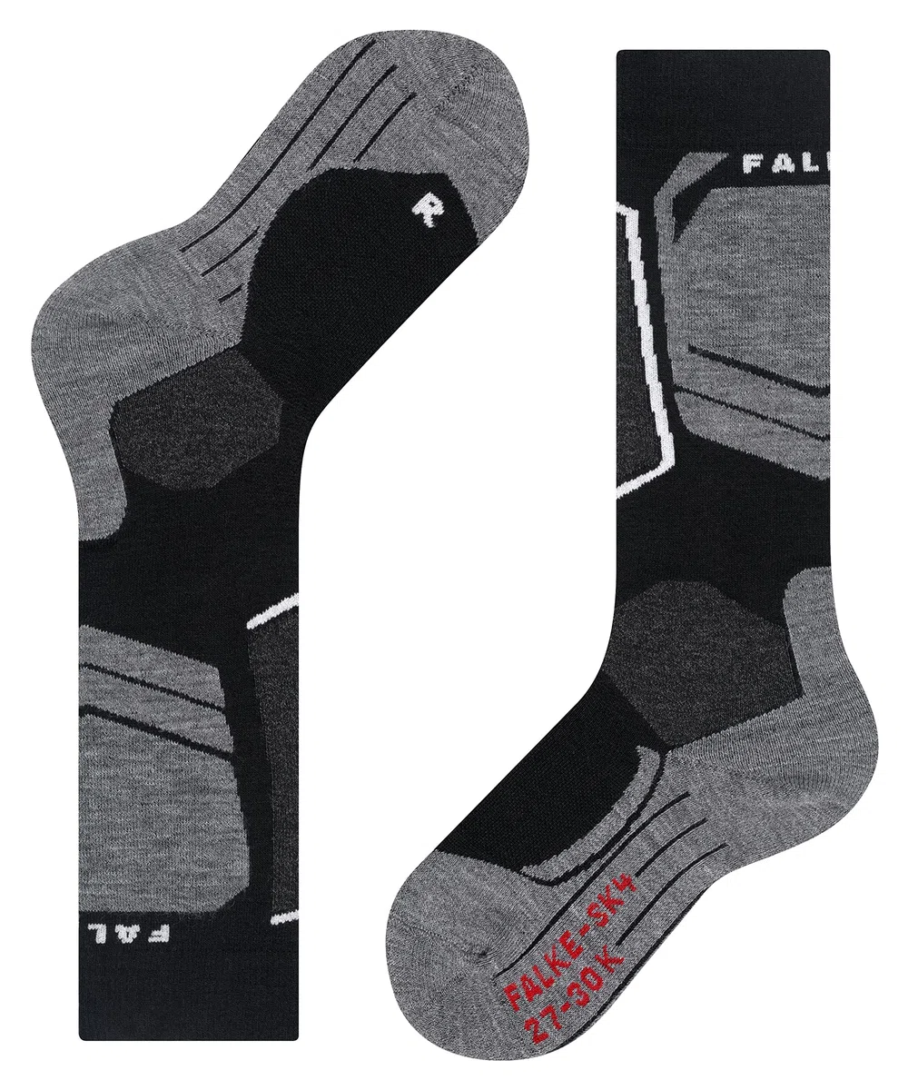 FALKE mixte enfant SK4 chaussettes de ski rembourrage léger anti-ampoule fines respirantes séchage rapide régulation climatique anti-odeur laine fil fonctionnel 1 paire