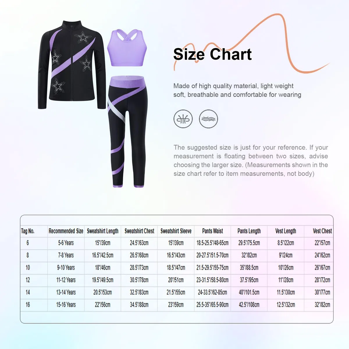 YiZYiF Ensemble Patinage Artistique Enfant Fille Manches Longues Vestes Top Strass Zippée et Débardeur Legging de Sport Survêtement Justaucorps Gymnastique 5-16 ans
