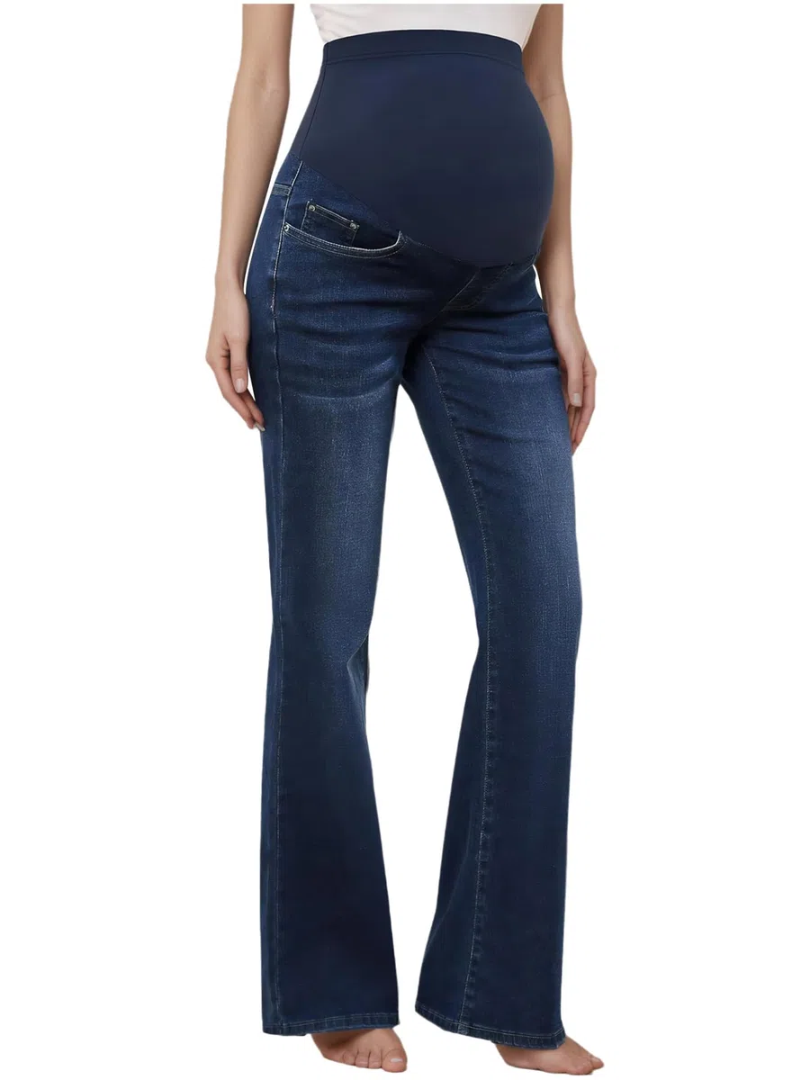 Grossesse Jeans Flare Au Dessus du Ventre Jeans Maternité pour Femmes Enceintes Printemps Automne Vacances Maternité Élastiques