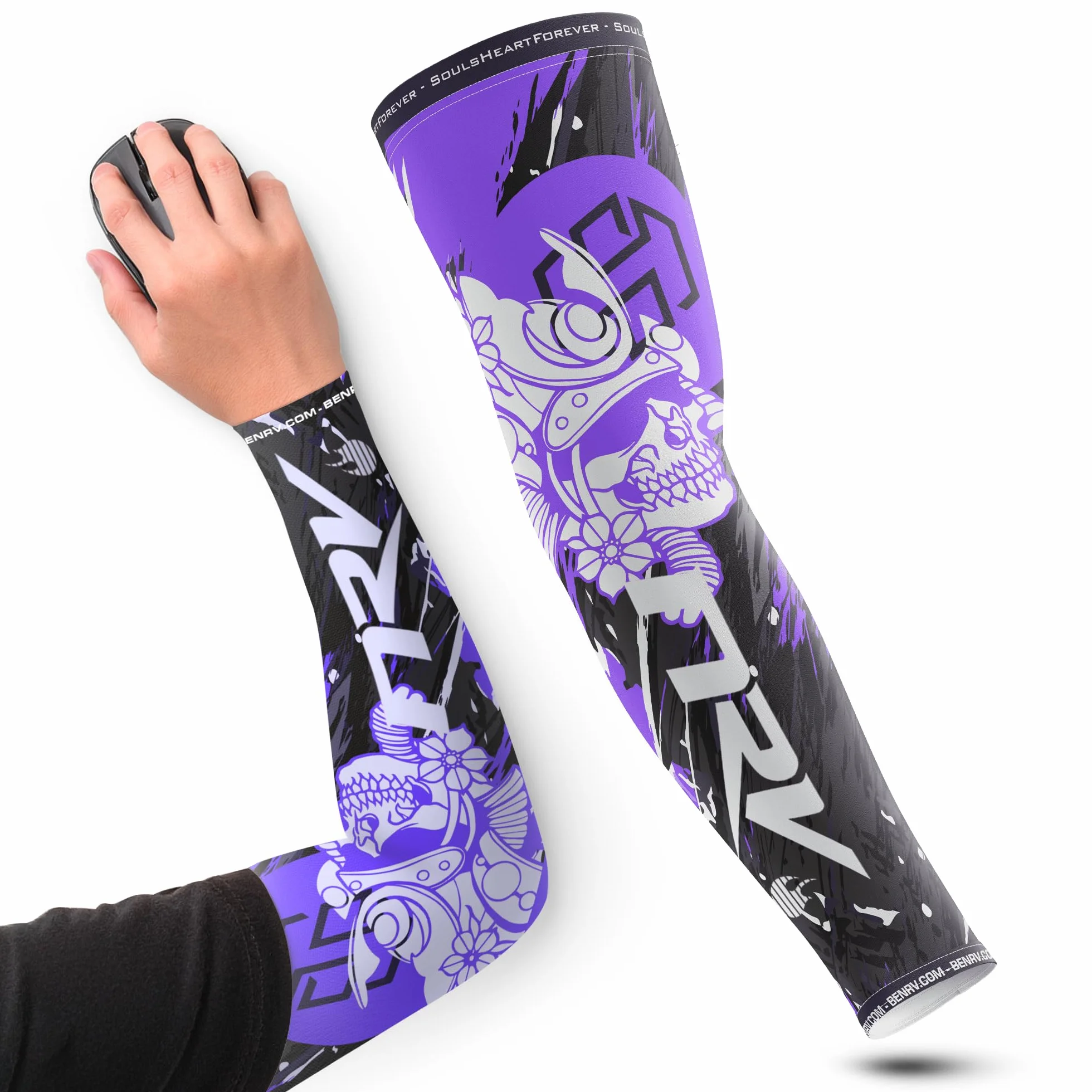 NRV Manchette de Compression Gaming - Edition SoulsHeart - Optimisez Votre Jeu avec Confort et Style - Conçu par des Joueurs Professionnels - Durable, Respirant et Sans Friction