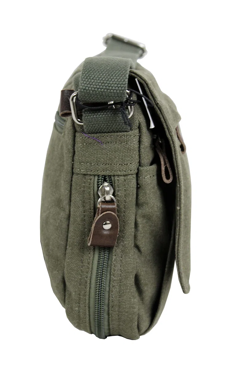 KTANA Petit sac besace sac bandoulière unisexe toile garni cuir réf 6514 (6 couleurs disponible)