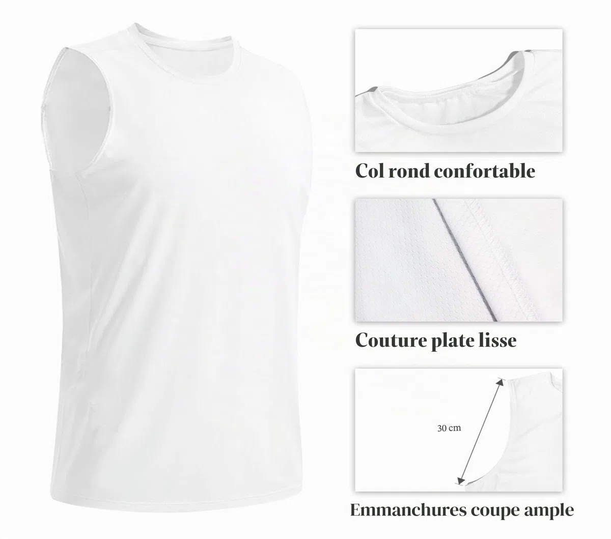 Hotcat Lot de 3 débardeurs pour homme - Sans manches - Pour le sport, le fitness, la course, le jogging, la gym, l'entraînement