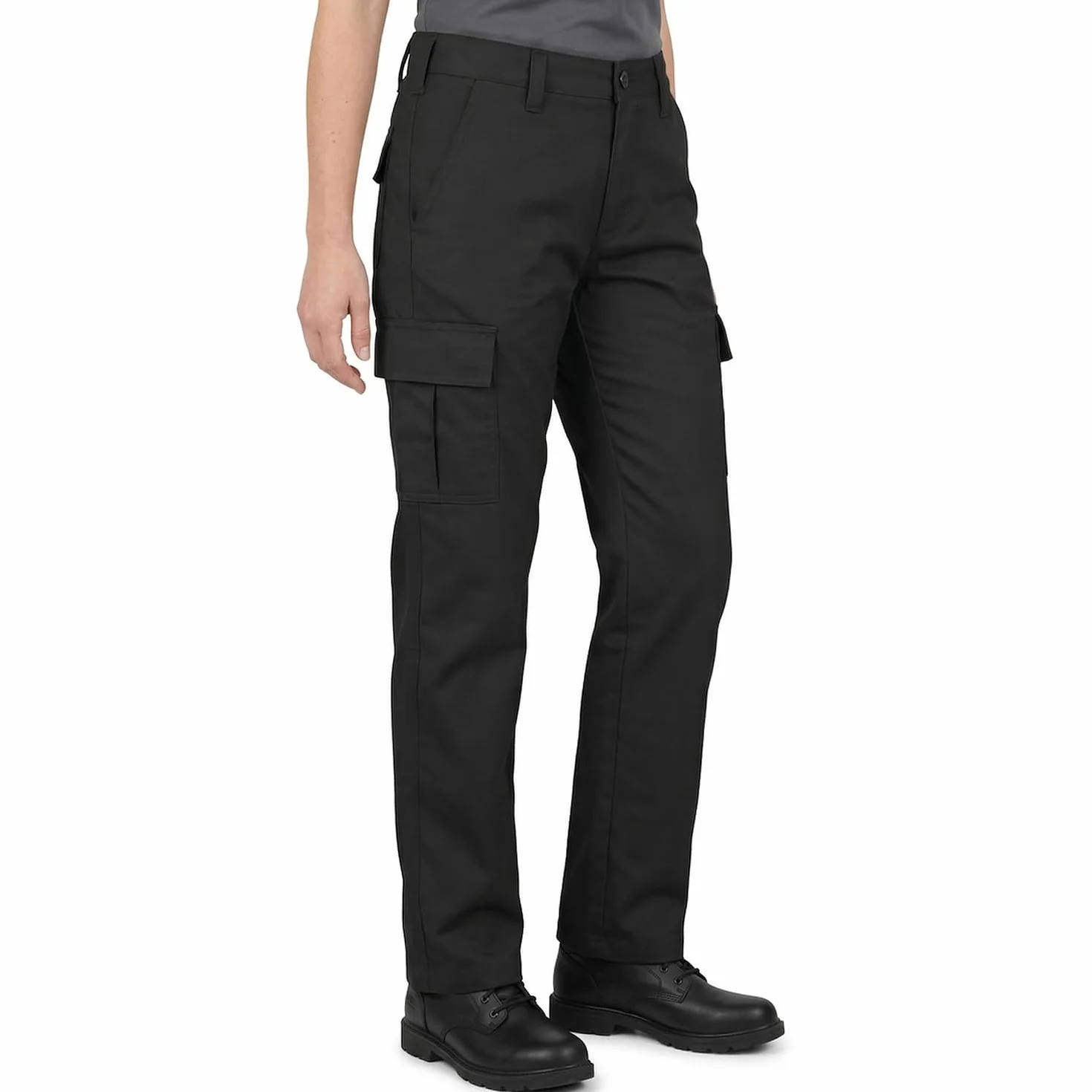 Lee Cooper Pantalon Travail Femme Cargo – Workwear Résistant Entretien Facile Multi Poches, Pantalon Sécurité Classique pour Chantier Industrie (Noir, 42 EU / 28L)