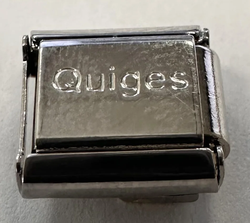 Quiges - Module de lien de charme de style italien de 9 mm en acier inoxydable et verre coloré pour bracelets de style italien