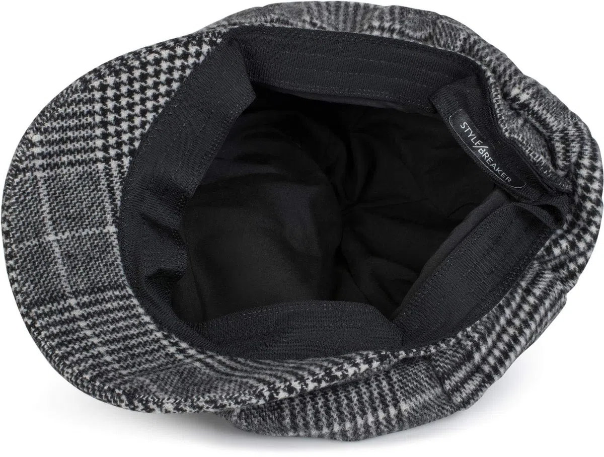 styleBREAKER Casquette Bakerboy pour Femmes avec Motif à Carreaux Glencheck, Casquette Ballon, Casquette Newsboy, Casquette Plate 04023060