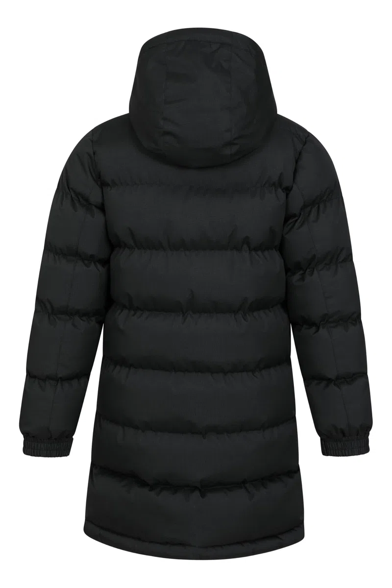 Mountain Warehouse Doudoune synthétique Longue résistante à l'eau pour Enfant - Poches zippées et Capuche Amovible - Idéal pour Le Camping de Printemps, l'extérieur