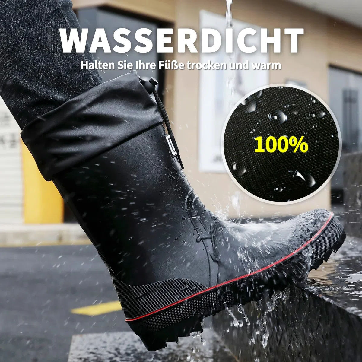 Bottes Caoutchouc Homme Botte Bottes de Pluie Bottes Jardin Rain Boots Jardinage Bottines