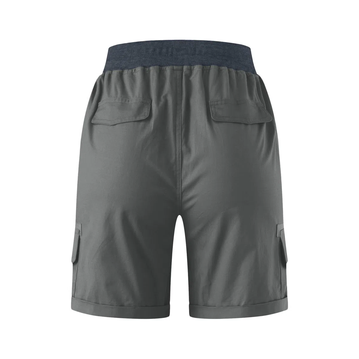 Short Cargo Femme Été Léger Taille Elastique, Pantalon De Travail Femme Shorts Taille Haute À Séchage Rapide Multi-Poches Pantalons Court Travail Grande Taille Couleur Unie Outdoor Trekking