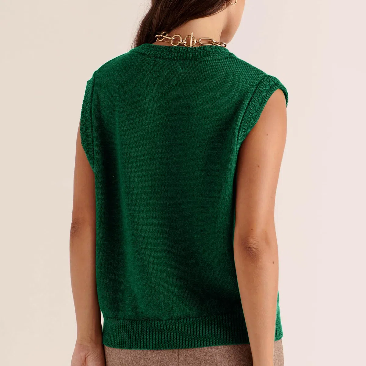 Pull de Noël moche pour femme - Imprimé Père Noël à paillettes - Sans manches - Bouton sur le devant - Cardigan en tricot