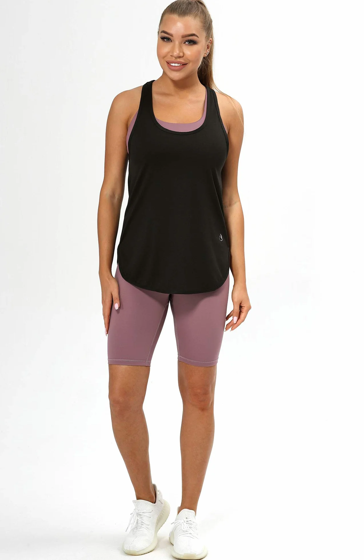 icyzone Femme Débardeur de Sport Yoga Shirts sans Manches Dos Nageur Fitness Tank Top