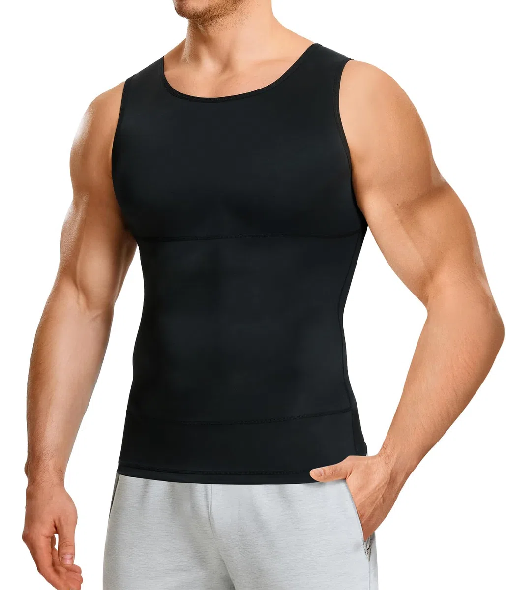 Junlan Gaine Amincissante Ventre Plat Homme Debardeur Gainant Invisible Shirt Abdo Minceur