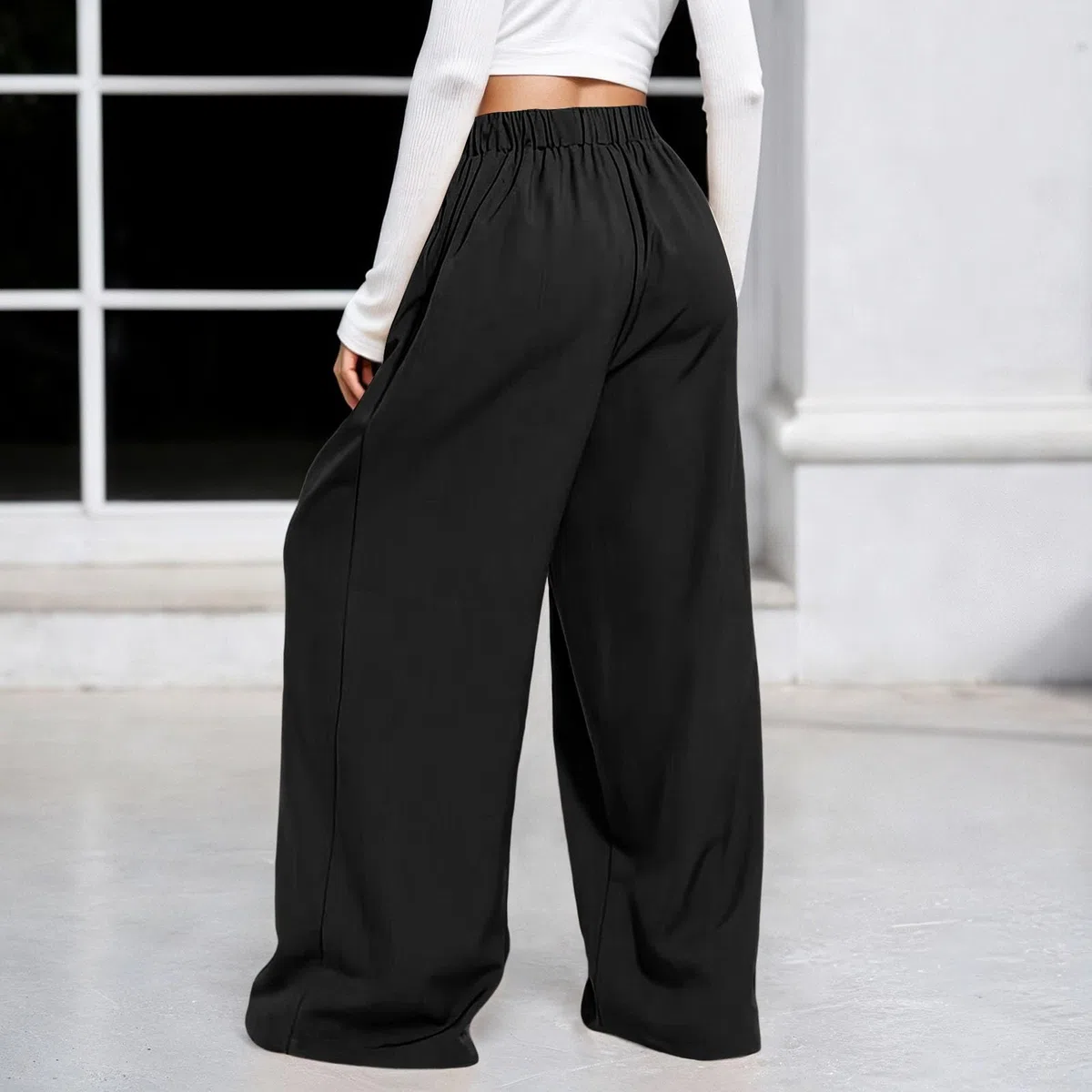 Baggy Pantalon Jogging Femme avec Poches et Taille Elastique Pantalon de Jogging Taille Haute Oversize Jogging,Mode Femme Élégant Décontracté,Pantalons Sweatpants