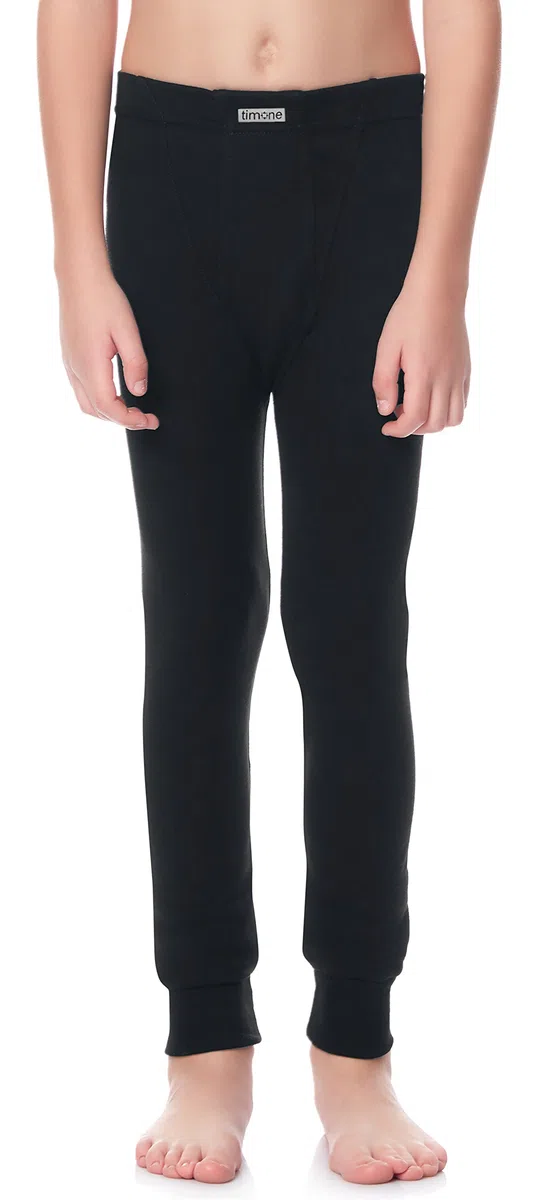 Timone Caleçon Long Thermique sous-vêtements Garçon TISS1001 (Noir, 158)