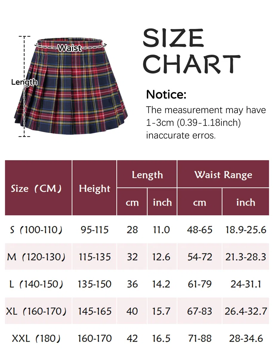 Jupes pour filles avec taille élastique - Taille haute - Pour uniforme scolaire - Jupe plissée - Pour enfants et étudiants