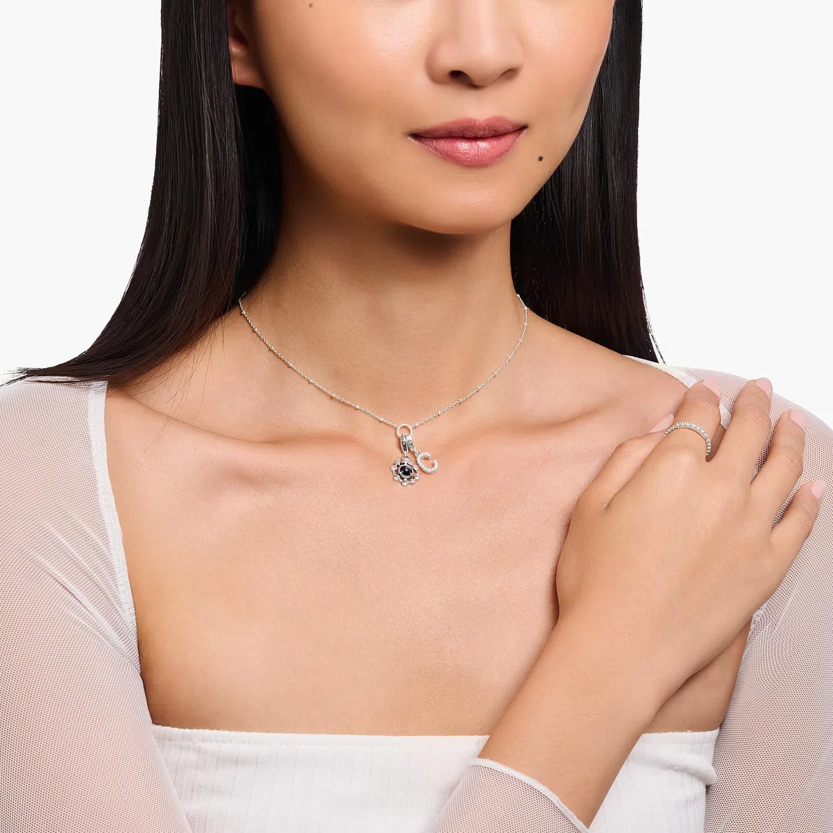 Thomas Sabo Damen Charm-Anhänger Stern & Mond Charm Club 925 Sterling Silber 1794-051-14