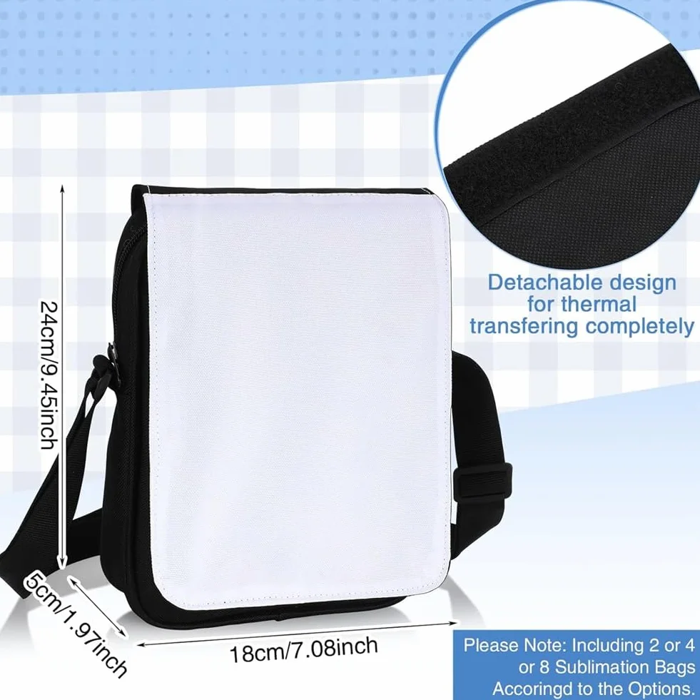 2 Pièces de Sublimation Sac à Bandoulière de Sublimation Vierges Sac à Bandoulière de Sublimation Sac Vierge de Sublimation pour Anniversaire