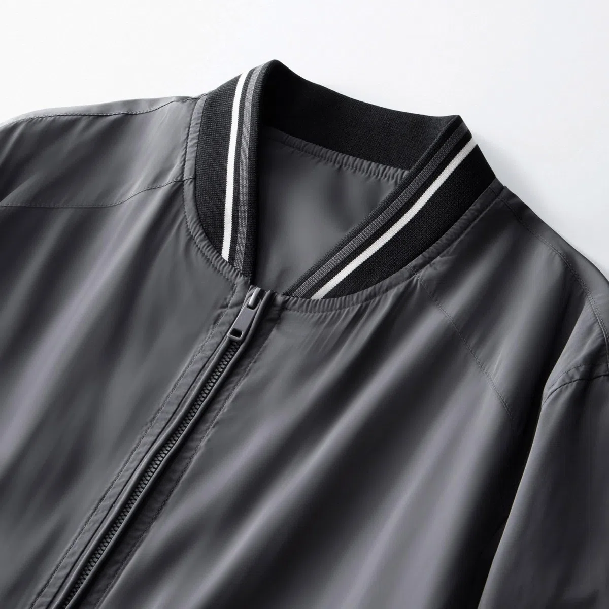 Blouson léger à col montant pour homme - Veste bomber avec poche - Veste de loisirs fine - Veste de sport pour l'extérieur et le printemps - Veste d'été à manches longues