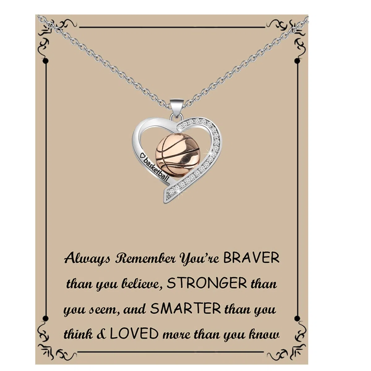 BNQL Collier de basket-ball pour femme, cadeau pour les amateurs de basket-ball, les joueurs, les entraîneurs d'équipe, bijoux de basket-ball pour filles