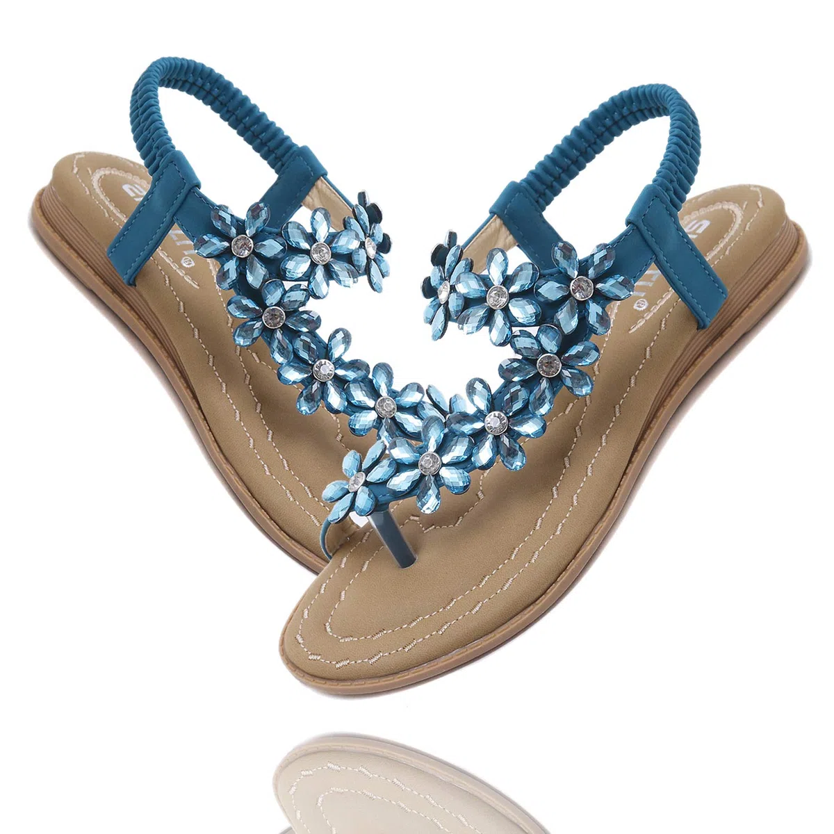 Sandales plates ZOEREA pour femmes, chaussures plates d'été en cuir PU Bohemia, entre-doigts