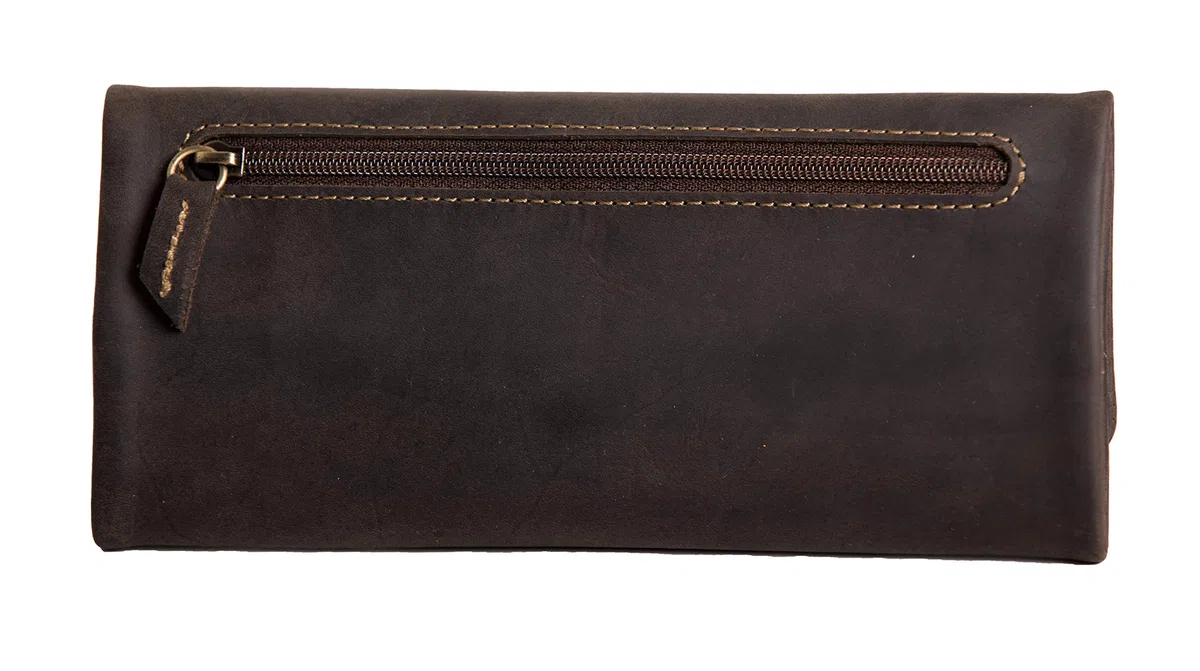 NDERS Pochette de Tabac Pochette en Cuir véritable Sac à Tabac Sac de Fumage Design Allemand (Marron-arbre)