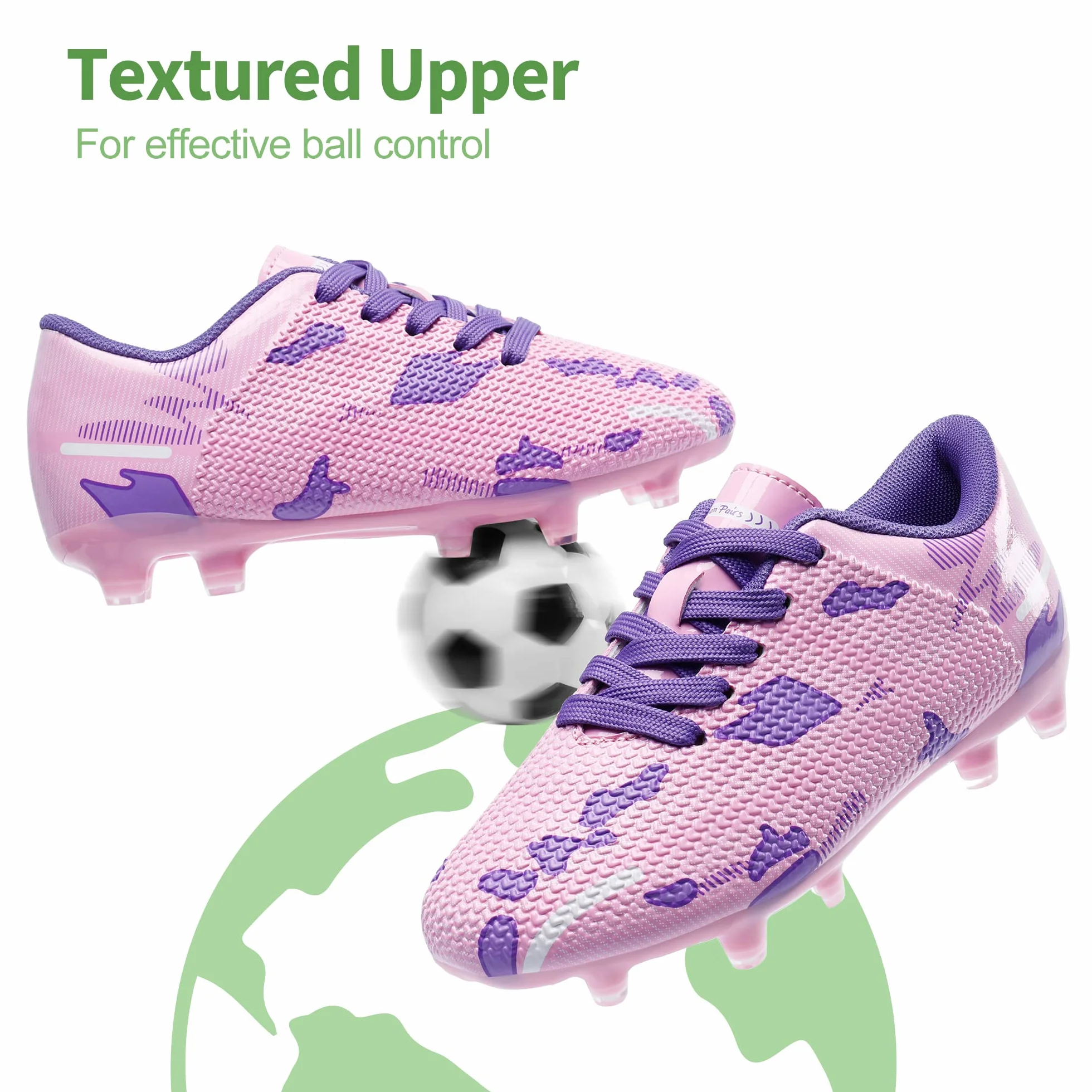 DREAM PAIRS Kids Chaussures de Football pour Enfants Durable Chaussures à Crampons avec Laçage latéral pour Garçons Confortable SDSO2301K