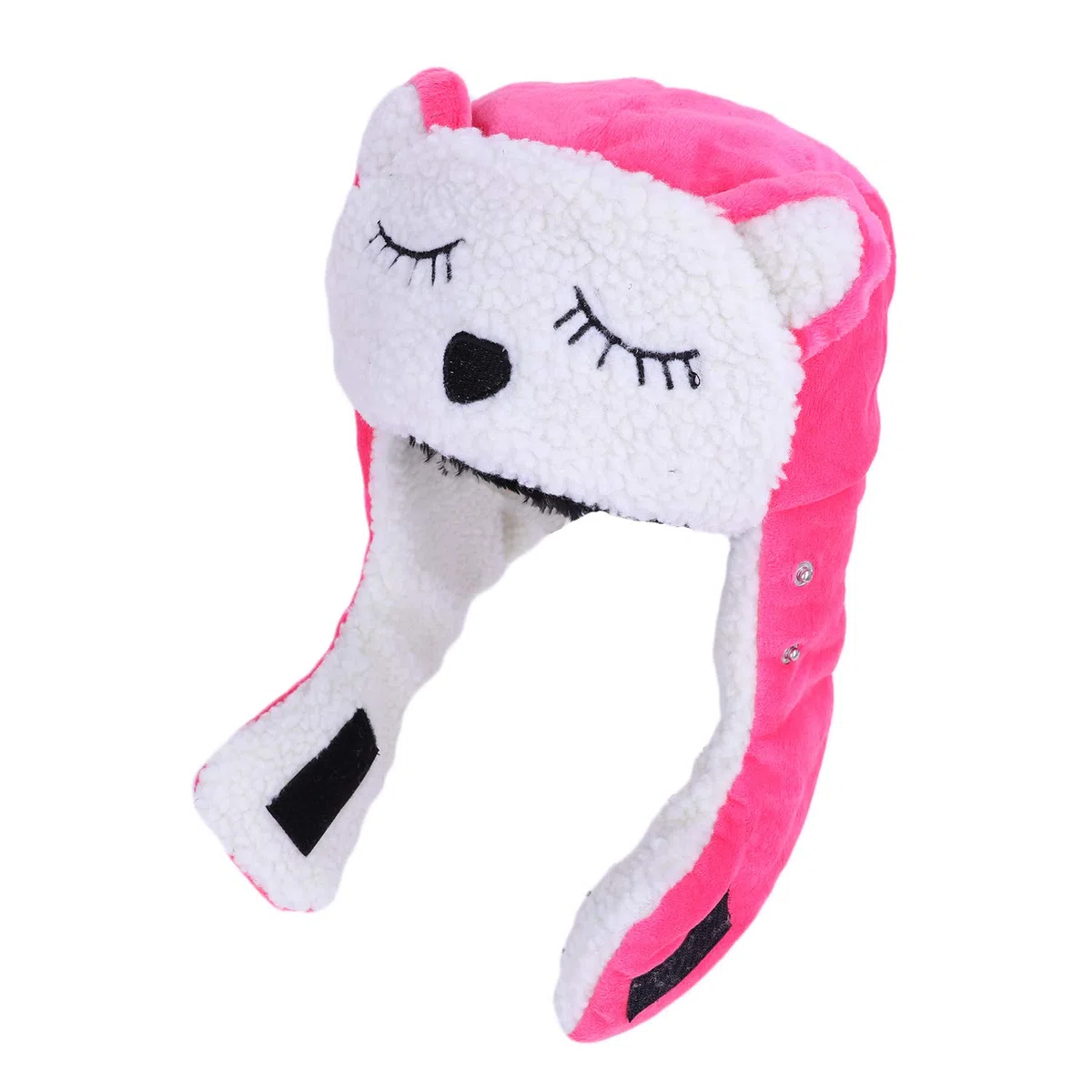 Chapka Enfant Hiver Motif à Panda Mignon Cagoule Polaire Chaud avec Masque Visage Détachable Bonnet Cache Cou Coupe-Vent pour Ski Cyclisme Snowboard, 54-56 cm