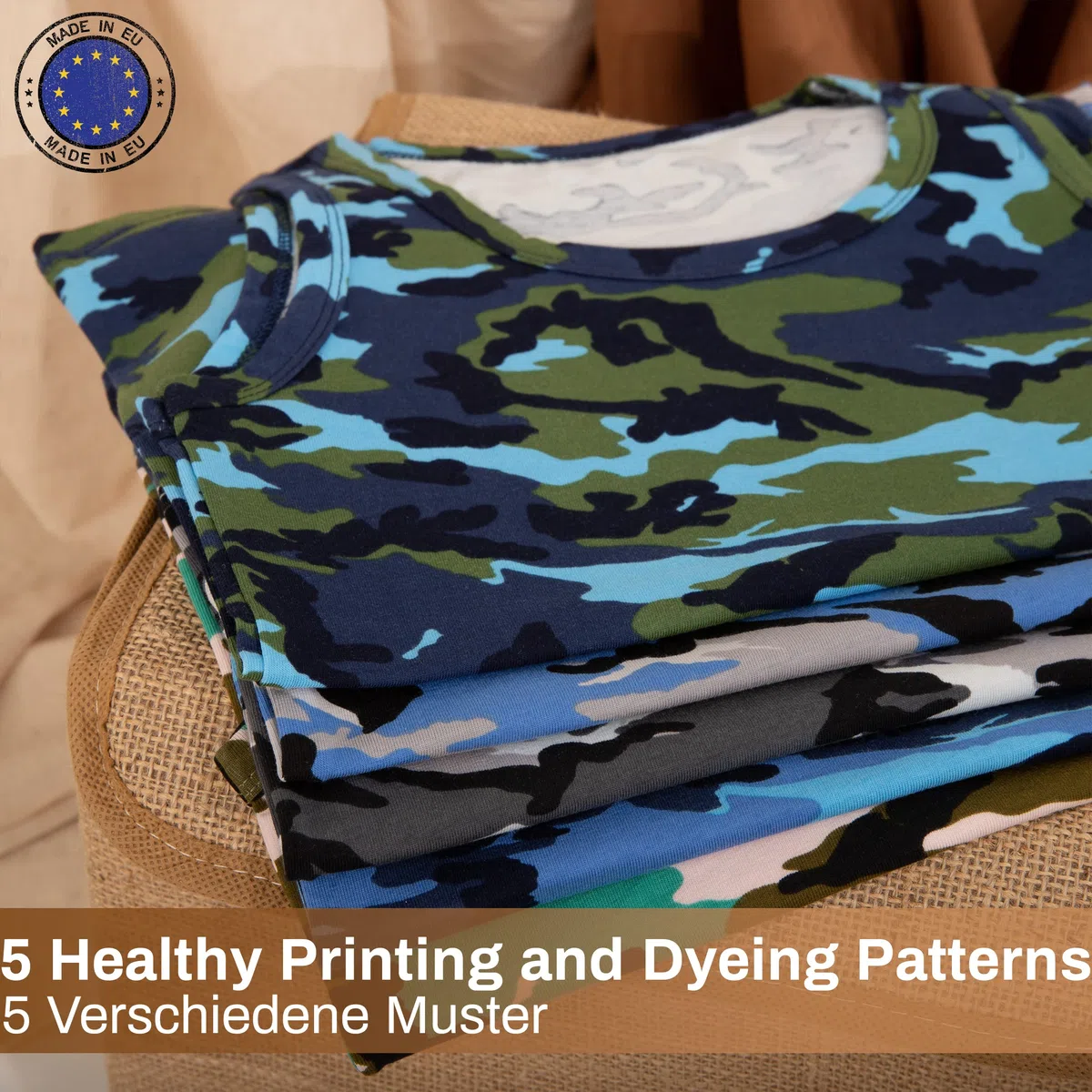 LOREZA Débardeurs/Maillots de Corps pour garçon - Coton - Camouflage - Tailles 24 Mois à 13 Ans - Lot de 5