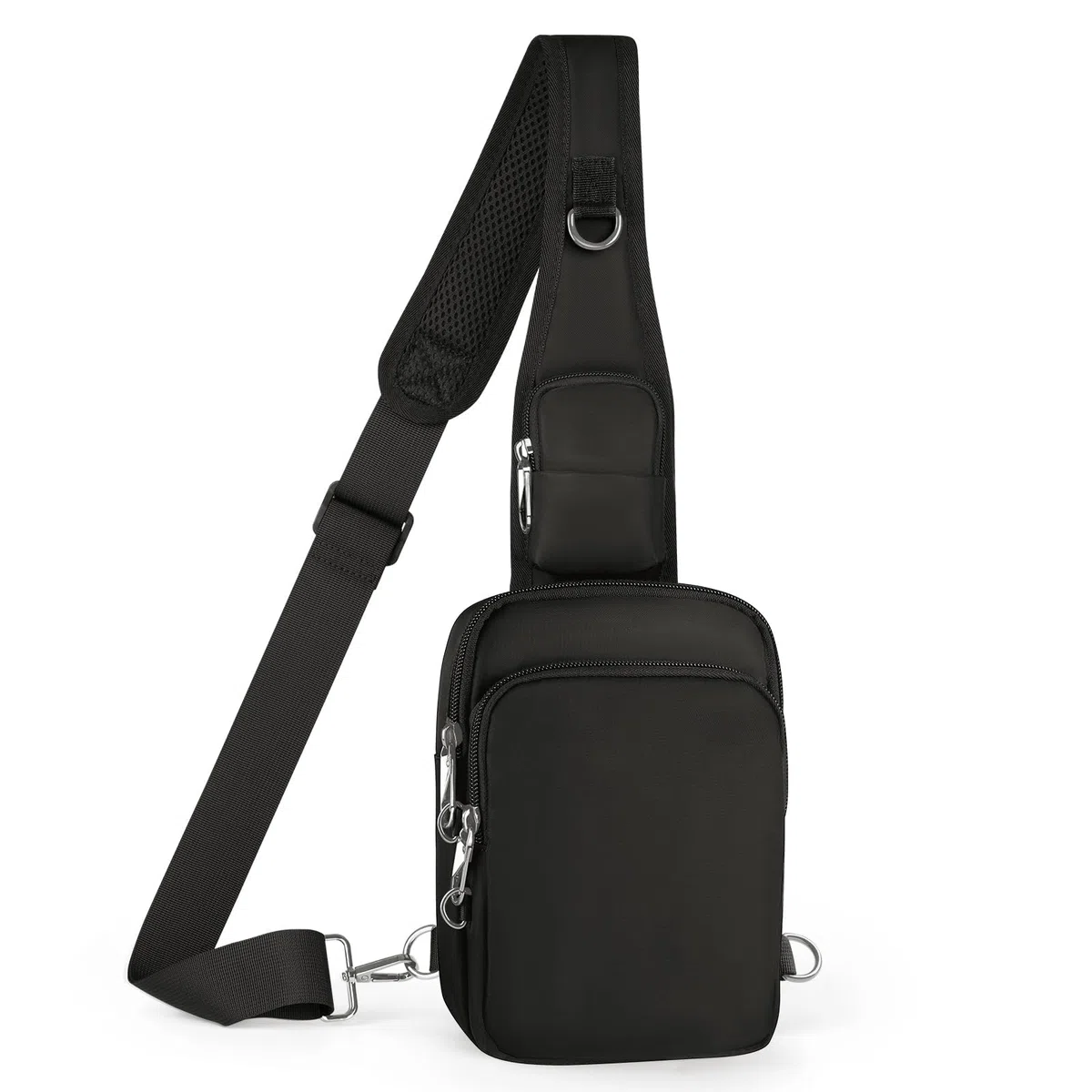 BROADREAM Sac à bandoulière avec Reißverschluss Lock & RFID-Blockierung, Petite Sacoche Poitrine Homme et femme, Sling Bag convient pour les épaules gauche et droite