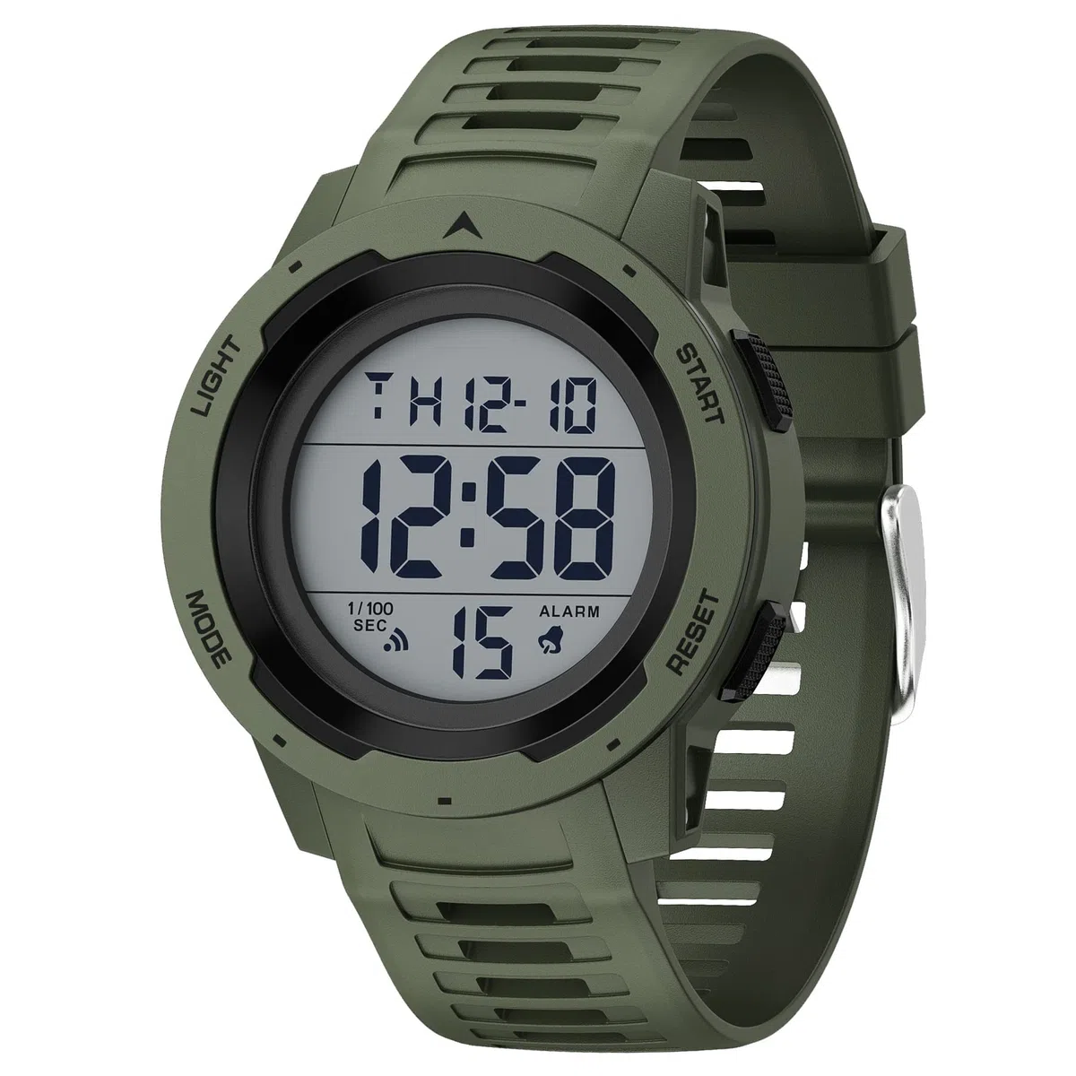 GOLDEN HOUR Montre de Sport numérique étanche pour Homme - Grand écran Facile à Lire - Style Militaire avec Bracelet en Caoutchouc