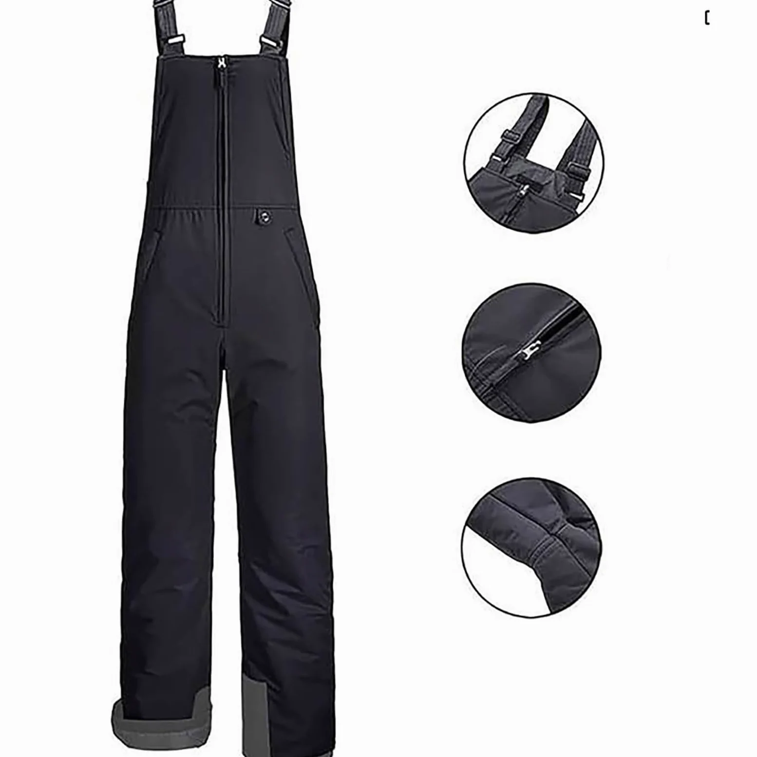 Generisch Pantalon de ski pour garçons et filles - Salopette de snowboard cargo d'extérieur avec genoux renforcés - Taille réglable - Grandes tailles XL disponibles