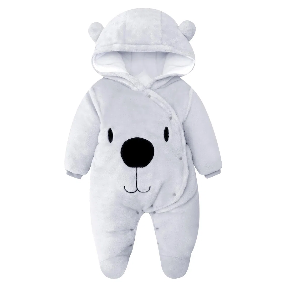 Combinaison d'hiver pour bébé avec capuche Combinaison de neige pour bébé Barboteuse d'hiver en flanelle Barboteuse Combinaison de jeu avec pieds Combinaison à motifs de dessins animés Vêtements pour