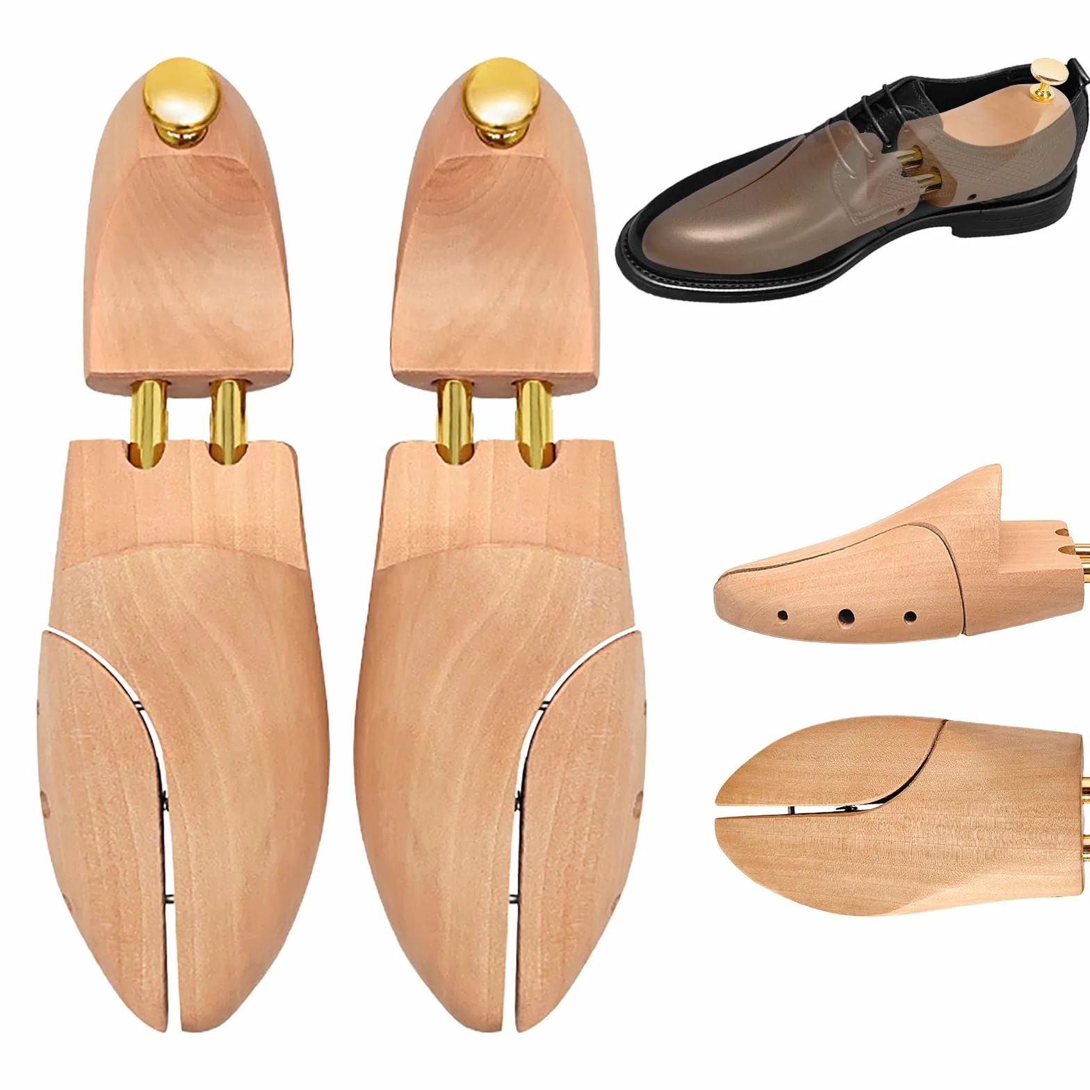 Zorplex Embauchoirs en bois de pin pour hommes et femmes – Maintien de la forme et protection des chaussures – Prolongent la durée de vie – Design élégant – 1 paire d’embauchoirs haut de gamme