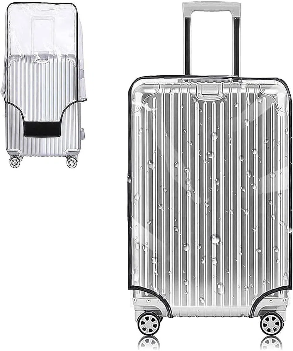 Yotako Housse de Protection en PVC Transparent pour Valise de 50,8 cm, 61 cm, 71,1 cm, 76,2 cm, Transparent, 71 cm, Housse de Bagage de Voyage Portable