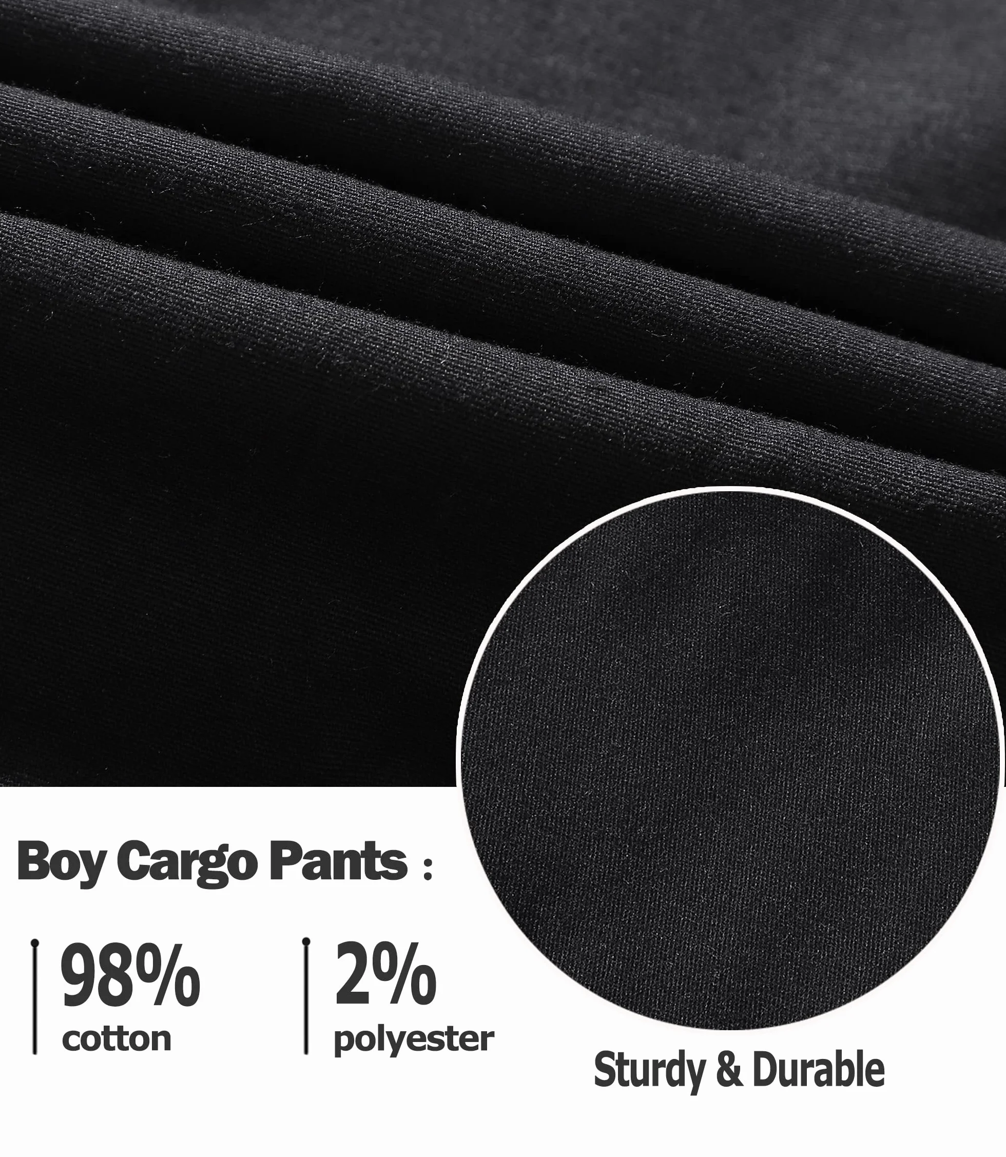 Pantalon Cargo pour Garçon Pantalons de Jogging Taille élastique 4-15 Ans